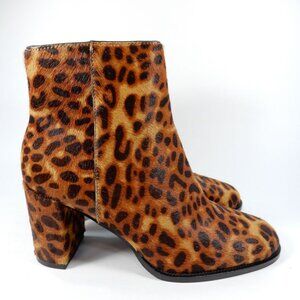 Steve Madden Jozie Bootie Size 7 Genuine Calf Hair Leather Leopard NEW $140